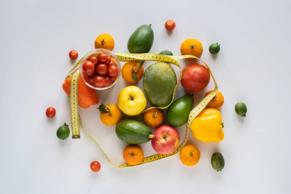 mix of various raw fruit flat lay with a centimete 2024 09 25 05 16 07 utc 1