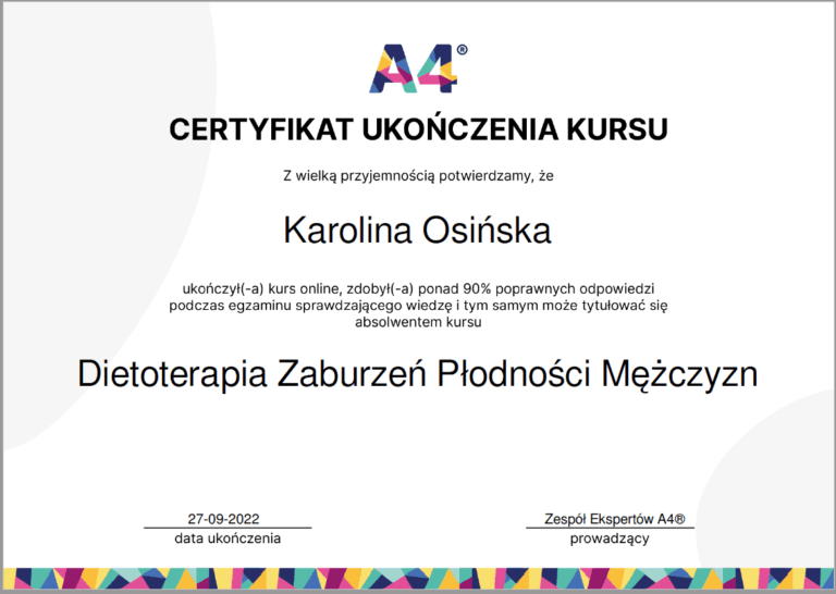 Dietoterapia niepłodności mężczyzn