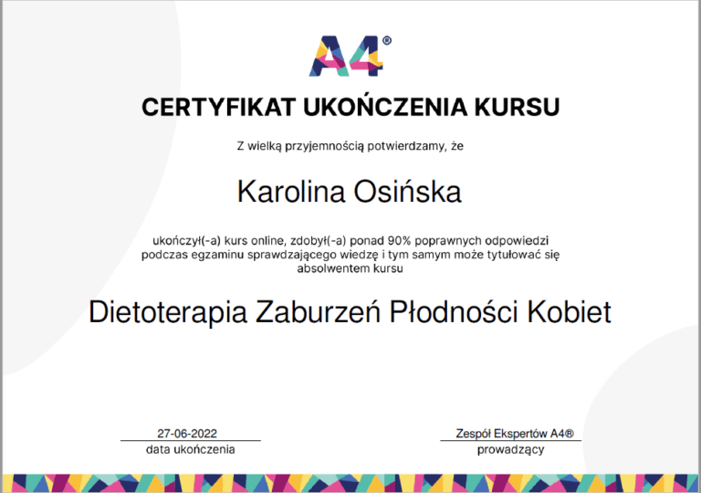 Dietoterapnia niepłodność kobieta